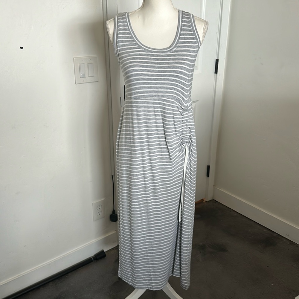 caBi summer dress SZ S EUC grey and white
